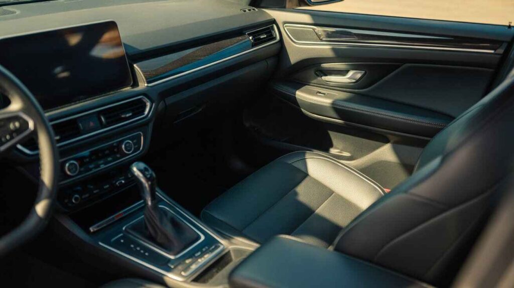 image showing car materials like leather, vinyl, and fabric heating up differently under sunlight.