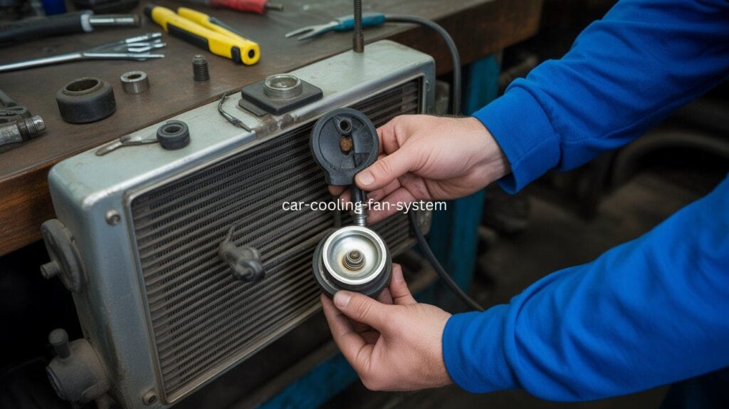 Replacing coolant temperature sensor as a fix for fan problem.