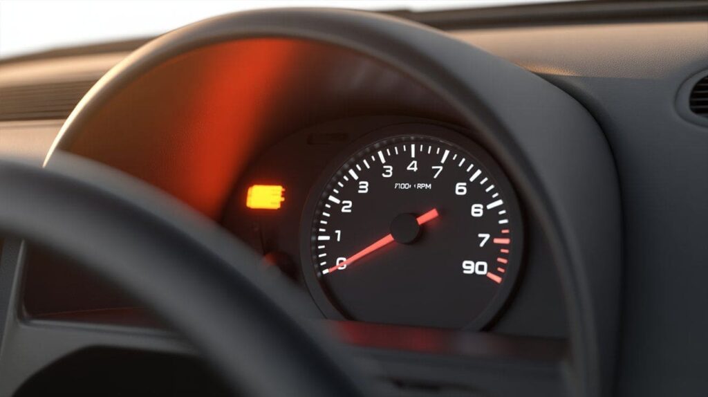 Car dashboard showing unstable RPMs while idling.