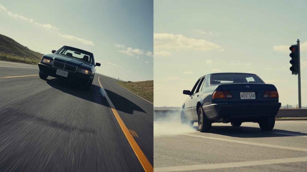 Comparison showing gradual sluggish acceleration uphill and sudden hesitation during takeoff.