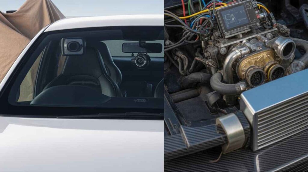 Comparison of safe and risky car modifications side by side.