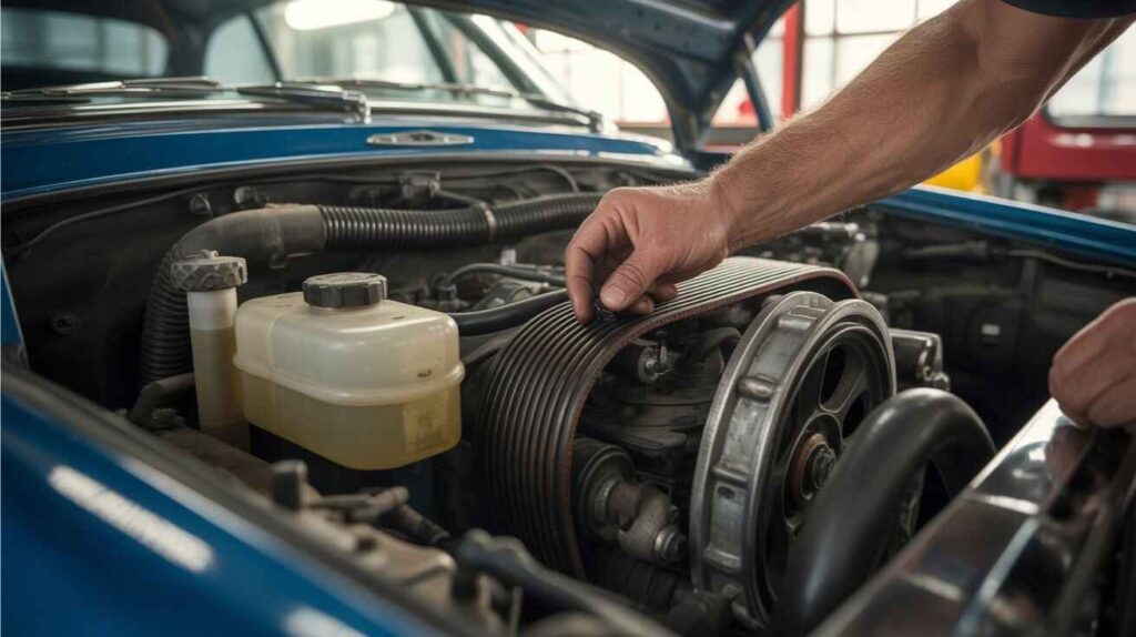 A slipping serpentine belt or low power steering fluid can cause high-pitched squeaks.